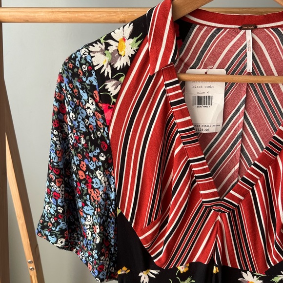 Free People ‘Mix It Up’ Printed Mini Dress size 4 NWT - Picture 5 of 6